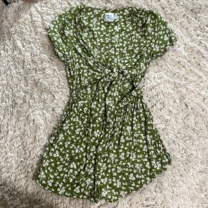 Floral green romper
